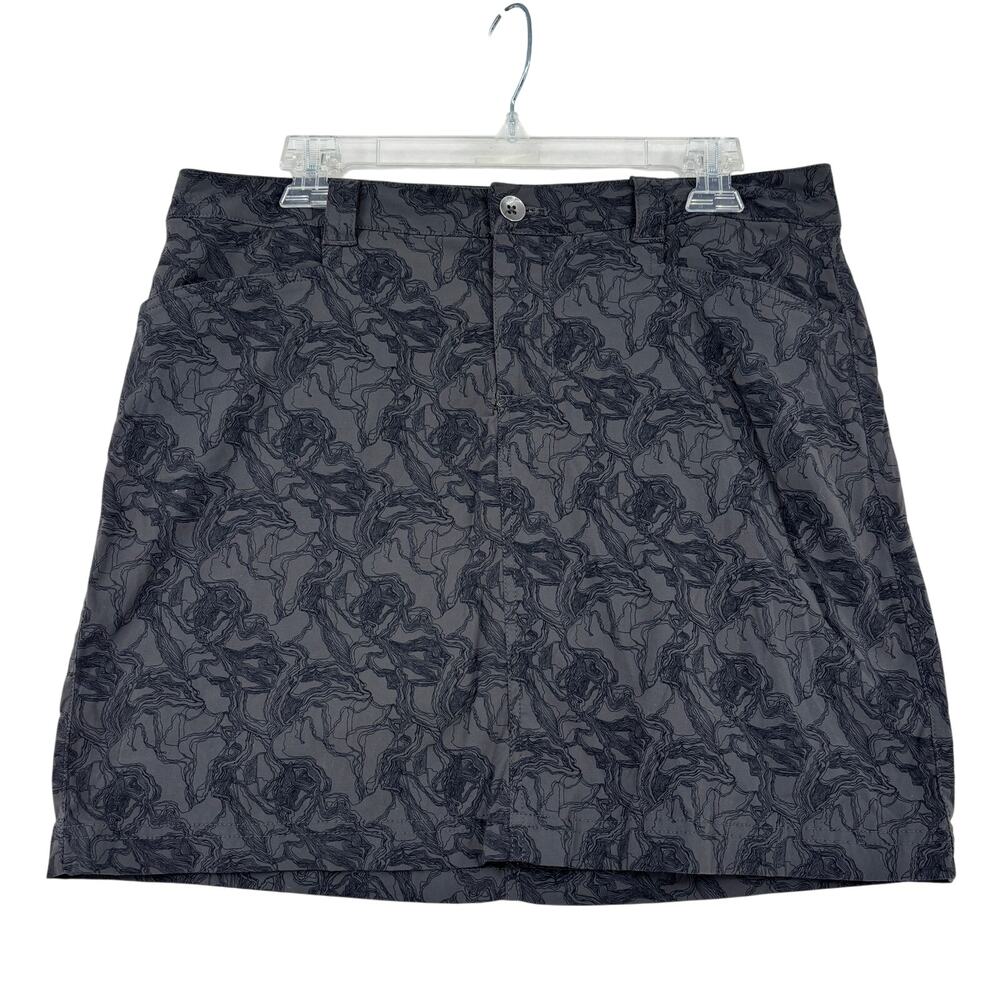 Eddie Bauer Skort Womens Size 8 Gray Print Skirt Built in‎ Shorts Lining